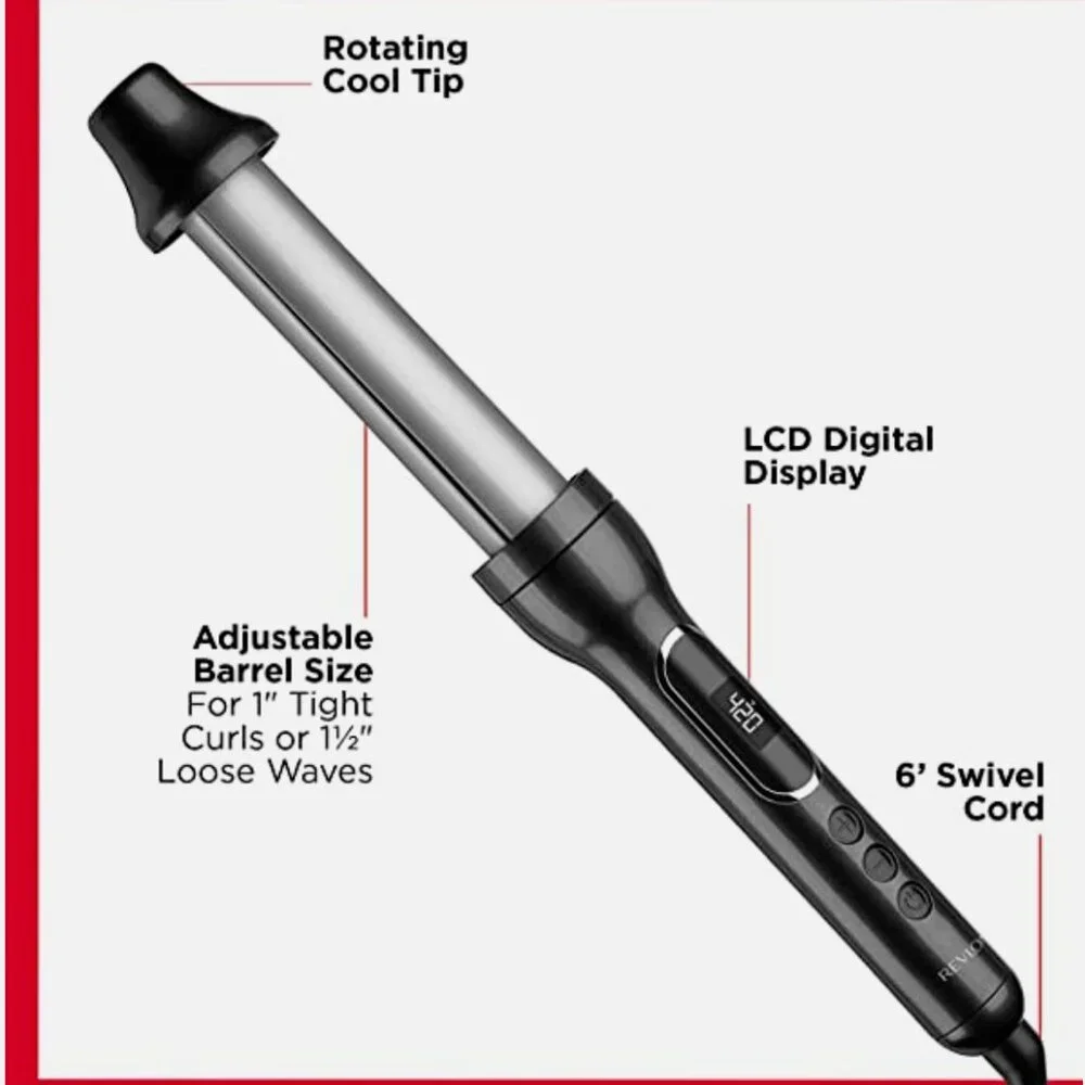Revlon 2-in-1 Adjustable Mix Curling Wand 1” to 1 1/2 ” Curls Waves New - Picture 5 of 5